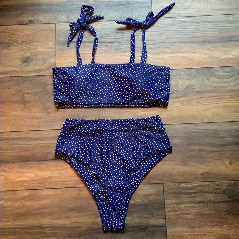 Shein High Wasited Bikini With Tie Top